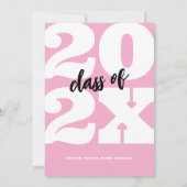 Invitation Graduation Gras Rose Retro (Dos)