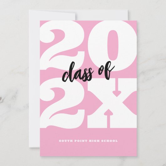 Invitation Graduation Gras Rose Retro (Dos)