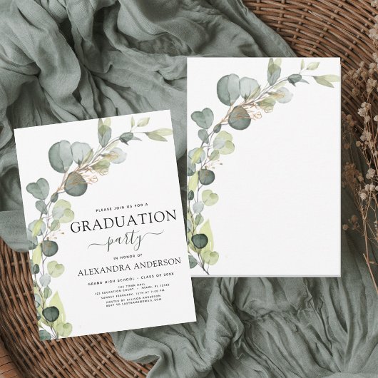 Invitation Graduation Green Eucalyptus 2023
