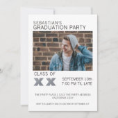 Invitation Graduation Gris et Blancs (Devant)