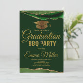 Invitation Graduation Gris et Gold BBQ Party (Debout devant)