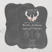 Invitation Graduation inspirée par le tableau de bord Floral (Devant / Derrière)