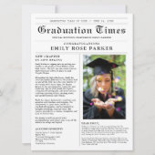 Invitation Graduation Keepsake Newspaper Photo Announcement (Devant)
