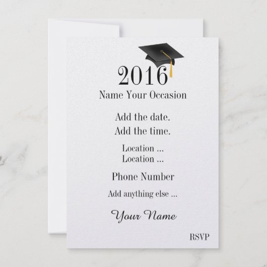 Invitation Graduation libre à Dernier (Dos)