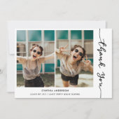 Invitation Graduation Merci moderne Script Photo Collage (Devant)