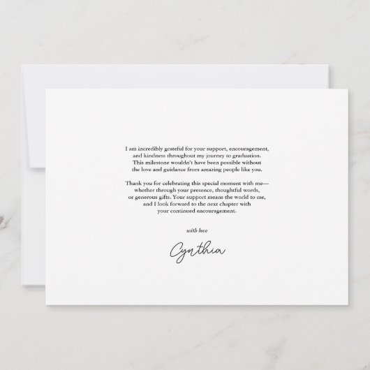 Invitation Graduation Merci moderne Script Photo Collage (Dos)