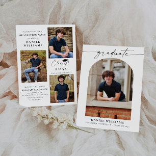Invitation Graduation minimale avec photo