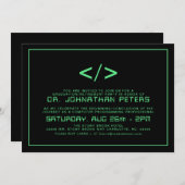 Invitation Graduation minimale du programmeur|Invitation de r (Devant / Derrière)