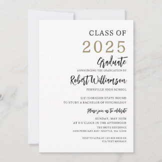 Invitation Graduation minimaliste