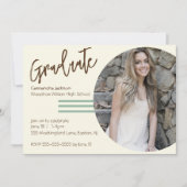 Invitation Graduation minimaliste Boho (Devant)