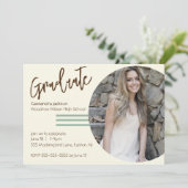 Invitation Graduation minimaliste Boho (Debout devant)