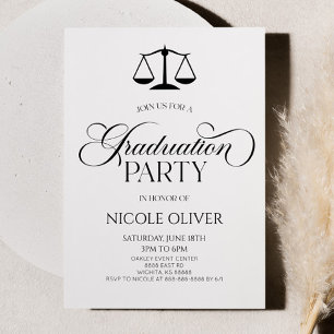 Invitation Graduation minimaliste Elegant Lawyer Scale