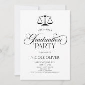 Invitation Graduation minimaliste Elegant Lawyer Scale (Devant)