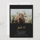 Invitation Graduation minimaliste Gold Script (Dos)