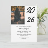 Invitation Graduation Modern Elegant Custom Photo celebration (Debout devant)