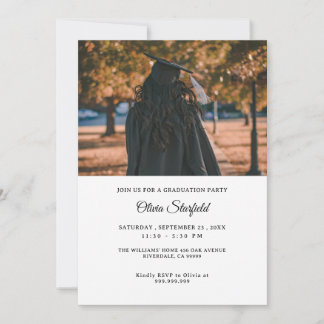 Invitation Graduation Modern Elegant Custom Photo celebration