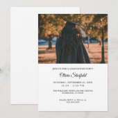 Invitation Graduation Modern Elegant Custom Photo celebration (Devant / Derrière)