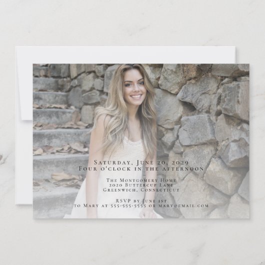 Invitation Graduation Modern Script Photo Party (Dos)