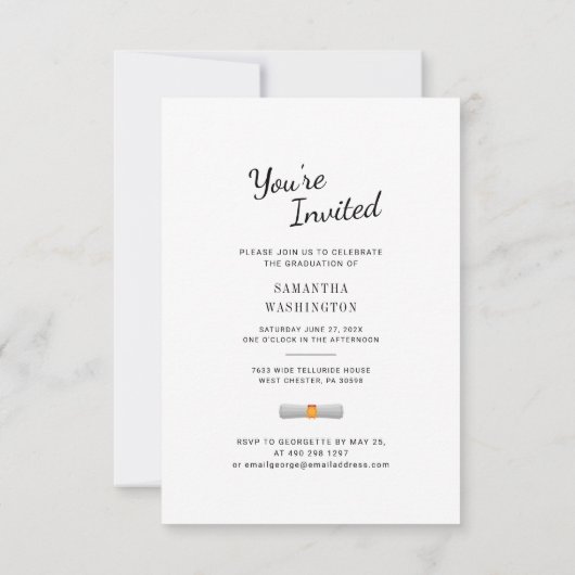 Invitation Graduation moderne 2025 Photo Party (Dos)