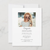 Invitation Graduation moderne 2025 Photo Party (Dos)