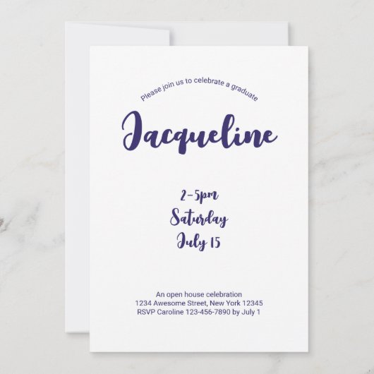 Invitation Graduation Moderne 2025 Purple Script Photo Collag (Dos)