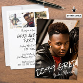 Invitation Graduation moderne 4 Photos Lettrées à la main