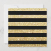 Invitation Graduation moderne Black & Gold Stripes (Dos)
