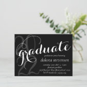Invitation Graduation moderne | Blanc noir classique (Debout devant)