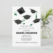 Invitation Graduation Moderne Cap Jeu de Graduation (Debout devant)
