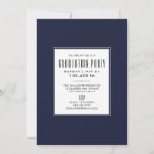 Invitation Graduation Moderne classe lisse de 20XX bleu marin (Dos)