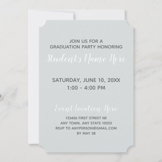 Invitation Graduation Moderne Design simple (Dos)