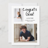 Invitation Graduation moderne deux photos hier et aujourd'hui (Devant)