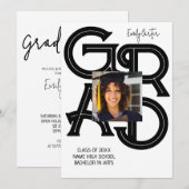 Invitation Graduation moderne en calligraphie gras (Devant / Derrière)