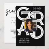 Invitation Graduation moderne en calligraphie gras (Devant / Derrière)