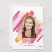 Invitation Graduation moderne en Pink & Gold Arched (Devant)