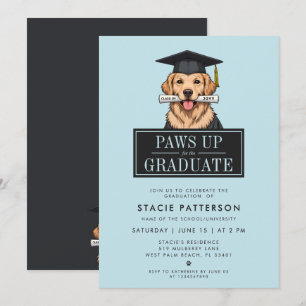 Invitation Graduation moderne Golden Retriever avec Casquette