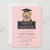 Invitation Graduation moderne Golden Retriever avec Casquette (Devant)
