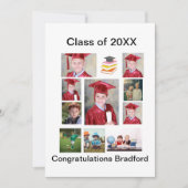 Invitation Graduation moderne personnalisée 11 Photo Collage (Devant)