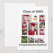 Invitation Graduation moderne personnalisée 11 Photo Collage (Devant / Derrière)