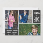 Invitation Graduation moderne Photo Collage Classe de 20XX (Devant)