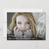 Invitation Graduation moderne | Photo de script lettres main (Devant)