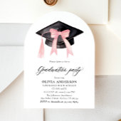 Invitation Graduation moderne Pink Bow Graduation Cap Arched