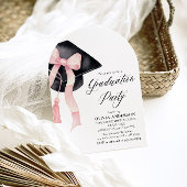 Invitation Graduation moderne Pink Bow Graduation Cap Arched