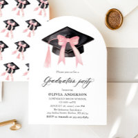 Graduation moderne Pink Bow Graduation Cap Arched