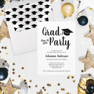 Invitation Graduation moderne Script Grad Party