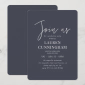 Invitation Graduation Moderne Simple Minimaliste Chic (Devant / Derrière)