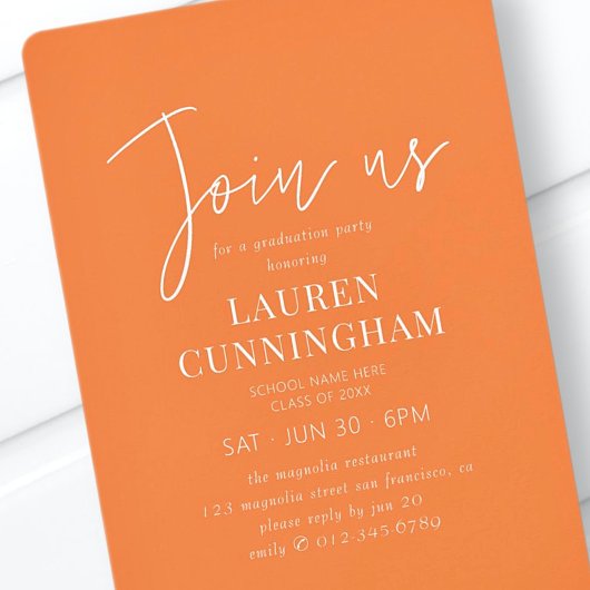 Invitation Graduation Moderne Simple Minimaliste Chic