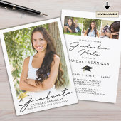 Invitation Graduation Moderne Simple Script 4 Photo Invitatio