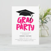 Invitation Graduation moderne tendance GRAD Party (Debout devant)
