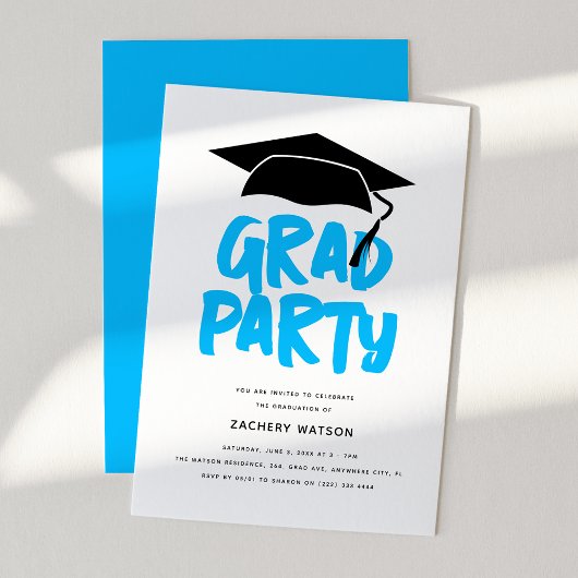 Invitation Graduation moderne tendance GRAD Party